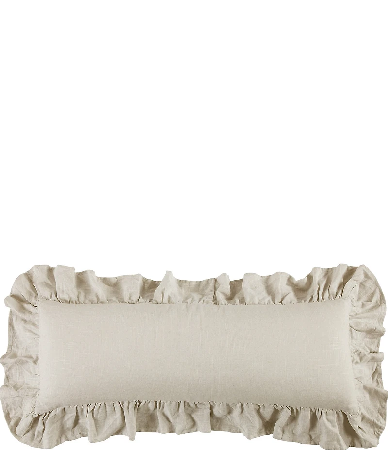 HiEnd Accents Linen Ruffled Body Pillow