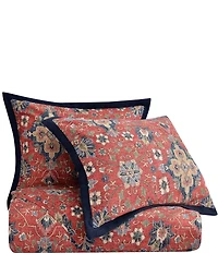 HiEnd Accents Melinda Washed Linen Medallion Print Comforter Mini Set