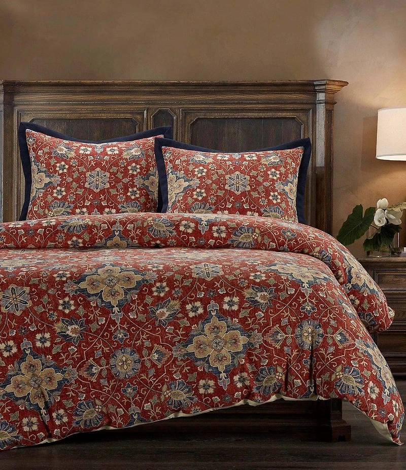 HiEnd Accents Melinda Washed Linen Medallion Print Comforter Mini Set
