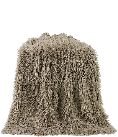 HiEnd Accents Mongolian Faux Fur Plush Throw Blanket