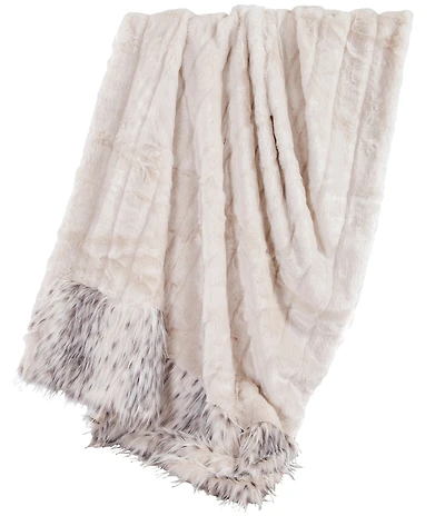 HiEnd Accents Oversized Faux Fur Snow Leopard Throw Blanket