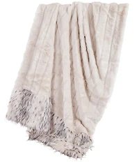 HiEnd Accents Oversized Faux Fur Snow Leopard Throw Blanket