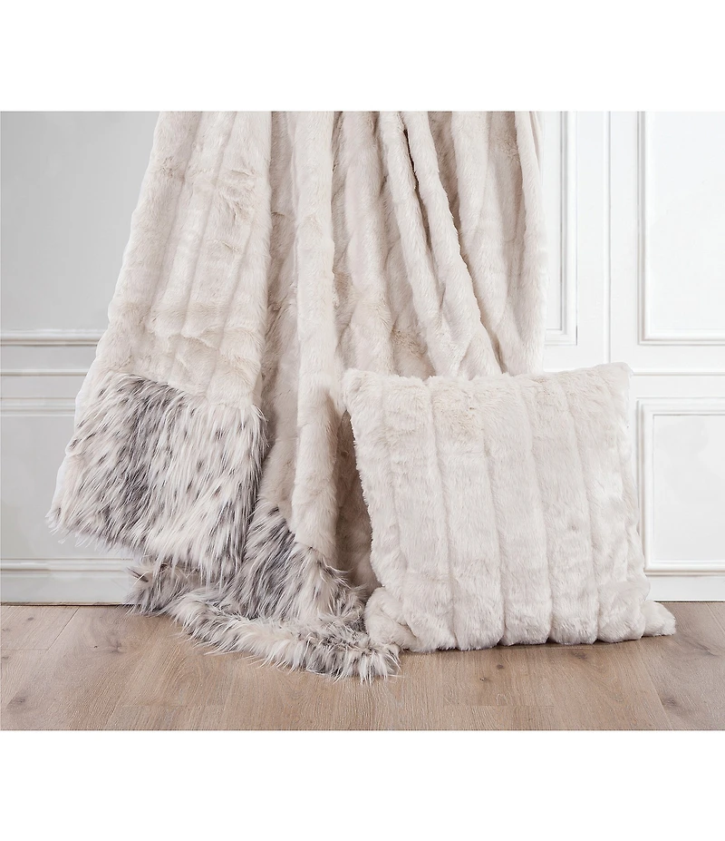 HiEnd Accents Oversized Faux Fur Snow Leopard Throw Blanket
