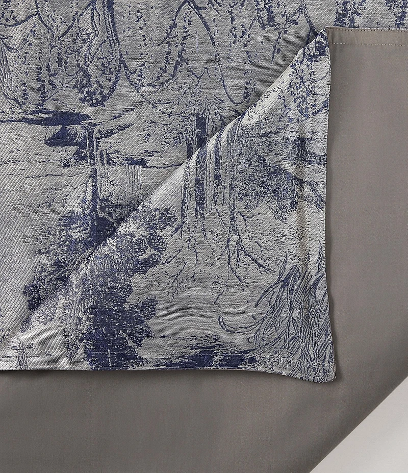 HiEnd Accents Pastoral Jacquard Collection French Toile Woven Metallic Comforter Mini Set