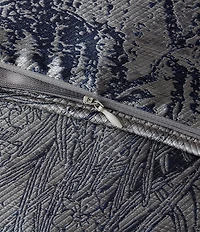 HiEnd Accents Pastoral Jacquard Woven Metallic Idyllic Countryside Motif Lumbar Pillow