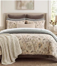 HiEnd Accents Penrose Collection Floral Washed Linen Comforter Mini Set