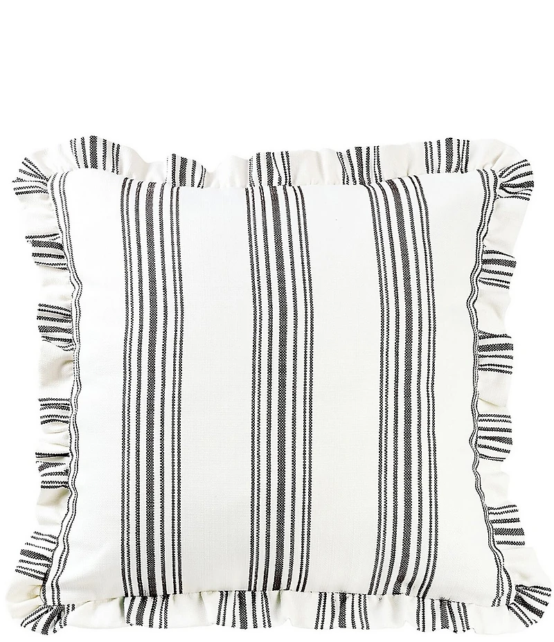 HiEnd Accents Prescott Striped Ruffle Euro Sham