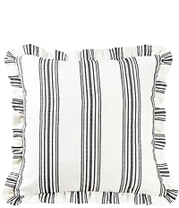 HiEnd Accents Prescott Striped Ruffle Euro Sham