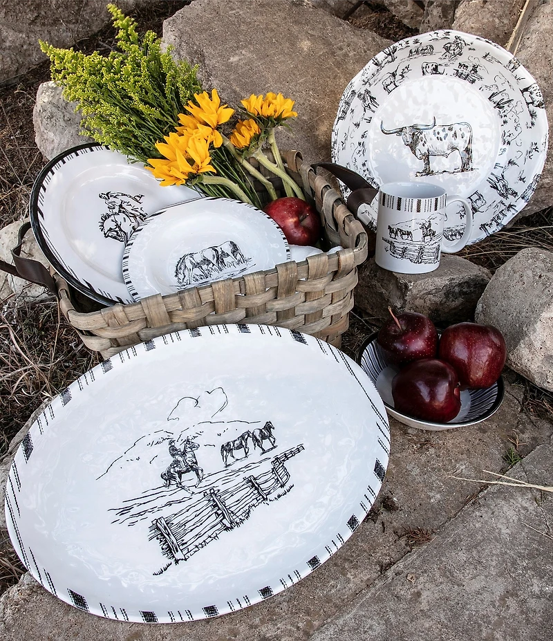 HiEnd Accents x Paseo Road Ranch Life Collection Melamine 14-Piece Dinnerware Set