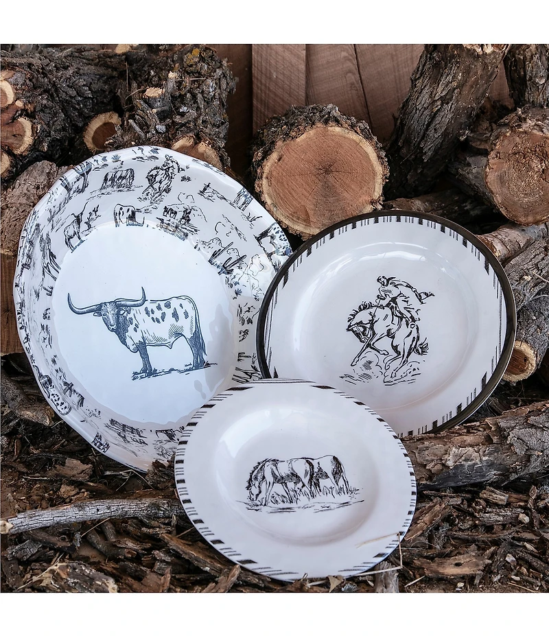 HiEnd Accents x Paseo Road Ranch Life Collection Melamine 14-Piece Dinnerware Set