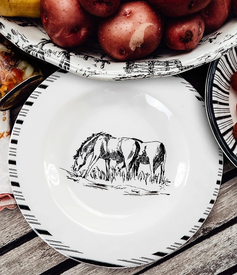 HiEnd Accents x Paseo Road Ranch Life Collection Melamine Salad Plates, Set of 4