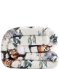 HiEnd Accents x Indigo Hill Ranch Life Western Toile Campfire Sherpa Throw