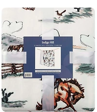 HiEnd Accents x Indigo Hill Ranch Life Western Toile Campfire Sherpa Throw