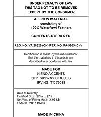 HiEnd Accents Ruched Rabbit Double-Sided Euro Pillow with Down Insert