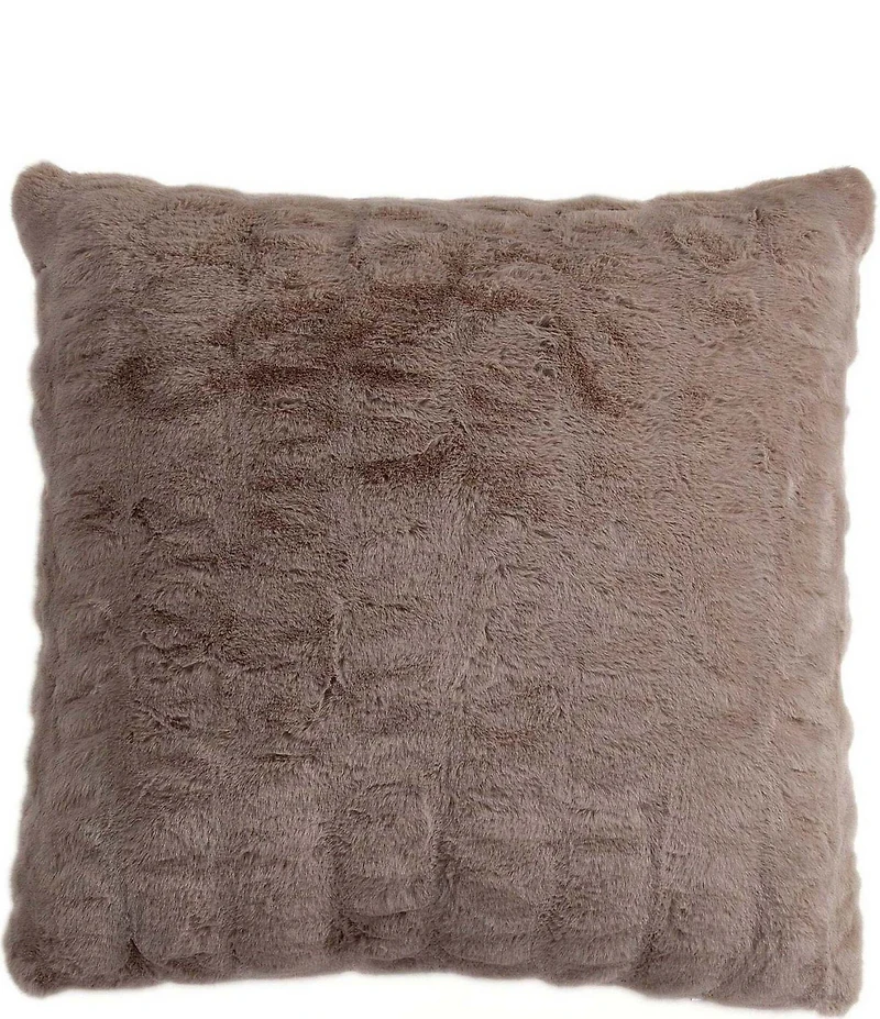 HiEnd Accents The Ruched Rabbit Collection Faux Fur Euro Pillow