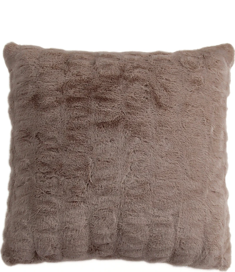 HiEnd Accents The Ruched Rabbit Collection Faux Fur Euro Pillow