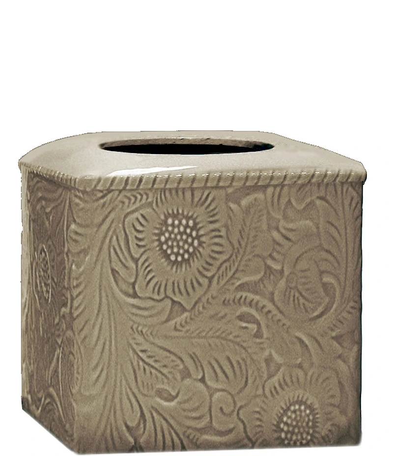 HiEnd Accents Savannah Swirling Floral Pattern Tissue Box Cover