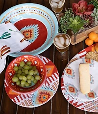 HiEnd Accents Southwest Melamine Dinner Plate, Set of 4