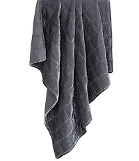 HiEnd Accents Stella Collection Faux Silk Velvet Double Box Stitched Throw Blanket