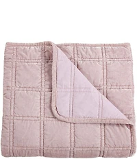 HiEnd Accents Stella Collection Faux Silk Velvet Double Box Stitched Throw Blanket