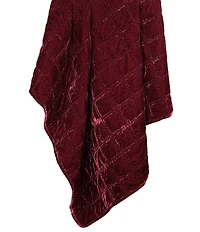 HiEnd Accents Stella Collection Faux Silk Velvet Double Box Stitched Throw Blanket