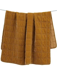 HiEnd Accents Stella Collection Faux Silk Velvet Double Box Stitched Throw Blanket