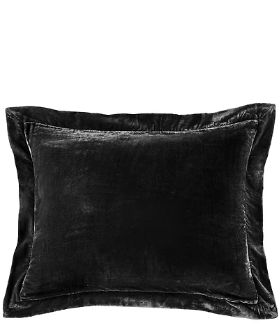 HiEnd Accents Stella Collection Faux Silk Velvet Flanged Dutch Euro Pillow