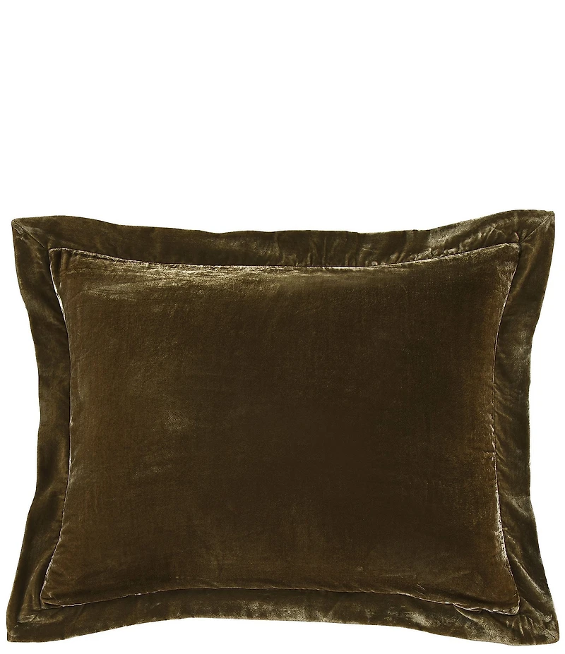 HiEnd Accents Stella Collection Faux Silk Velvet Flanged Dutch Euro Pillow