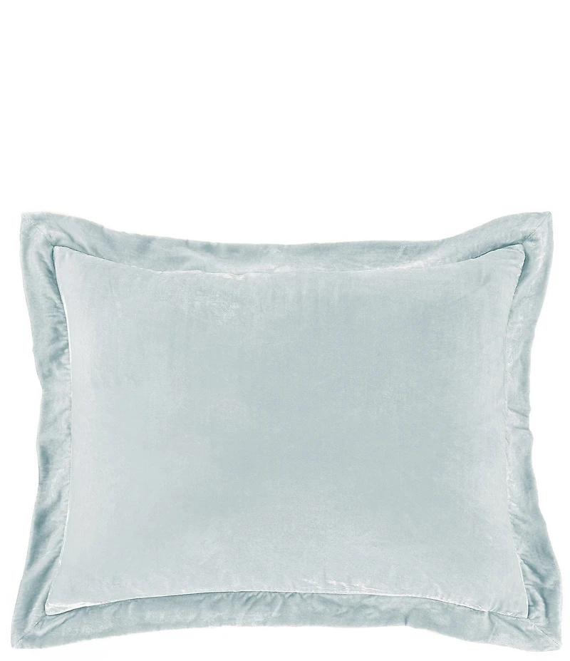 HiEnd Accents Stella Collection Faux Silk Velvet Flanged Dutch Euro Pillow