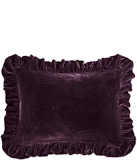 HiEnd Accents Stella Collection Faux Silk Velvet Ruffled Dutch Euro Pillow