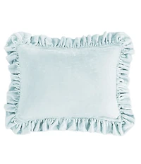HiEnd Accents Stella Collection Faux Silk Velvet Ruffled Dutch Euro Pillow