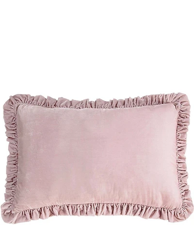 HiEnd Accents Stella Collection Faux Silk Velvet Ruffled Dutch Euro Pillow