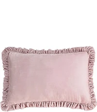 HiEnd Accents Stella Collection Faux Silk Velvet Ruffled Dutch Euro Pillow