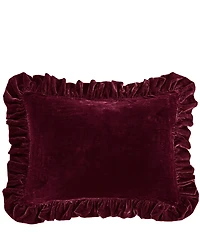 HiEnd Accents Stella Collection Faux Silk Velvet Ruffled Dutch Euro Pillow