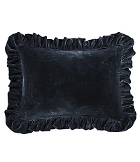 HiEnd Accents Stella Collection Faux Silk Velvet Ruffled Dutch Euro Pillow