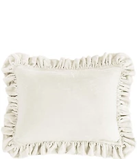 HiEnd Accents Stella Collection Faux Silk Velvet Ruffled Dutch Euro Pillow