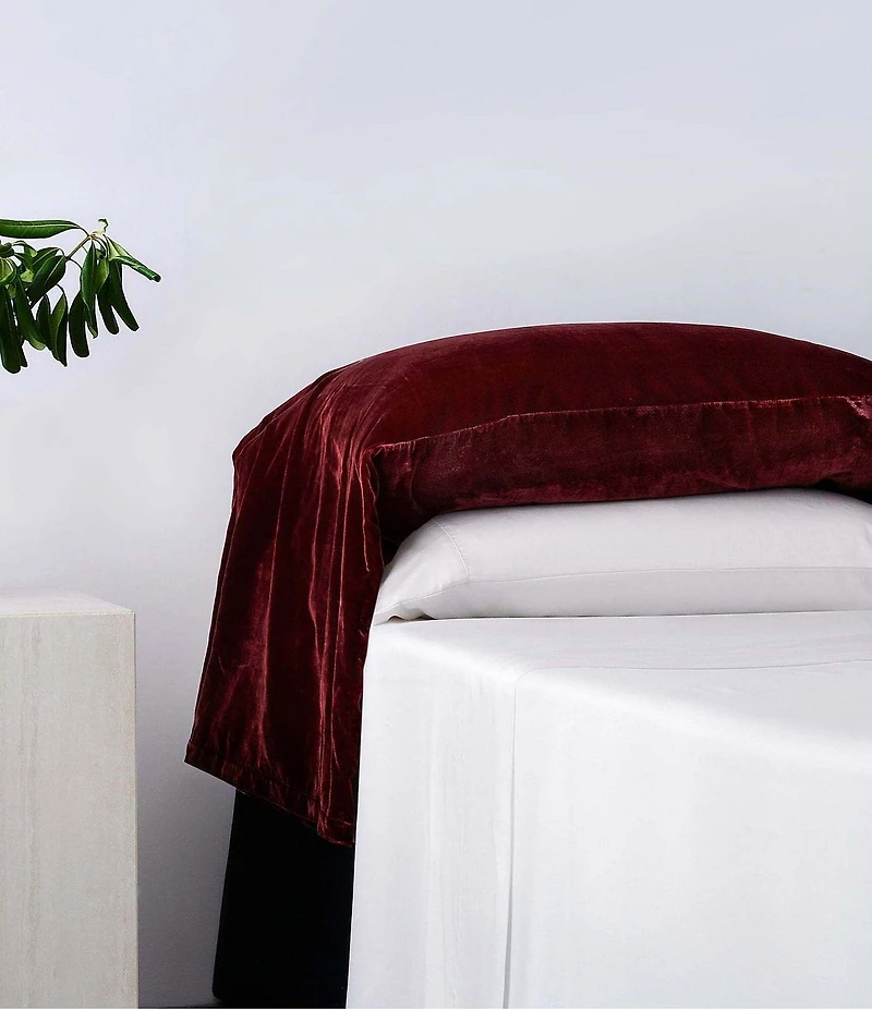 HiEnd Accents Stella Faux Silk Velvet Waterfall Pillowcase, 2 Piece Set