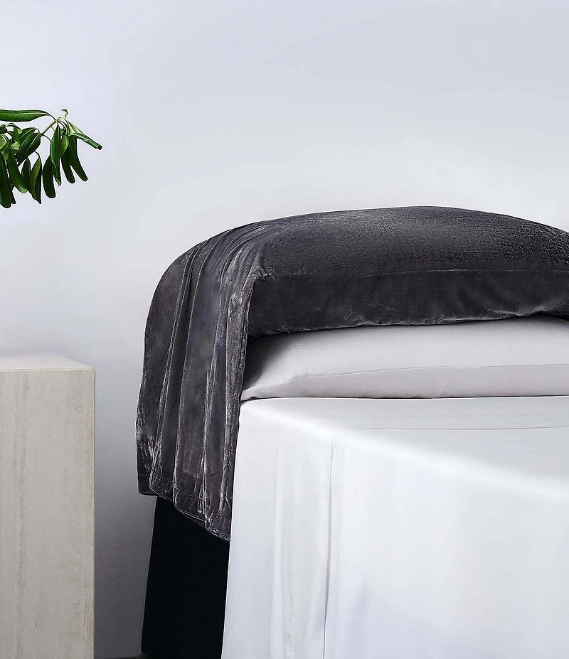 HiEnd Accents Stella Faux Silk Velvet Waterfall Pillowcase, 2 Piece Set