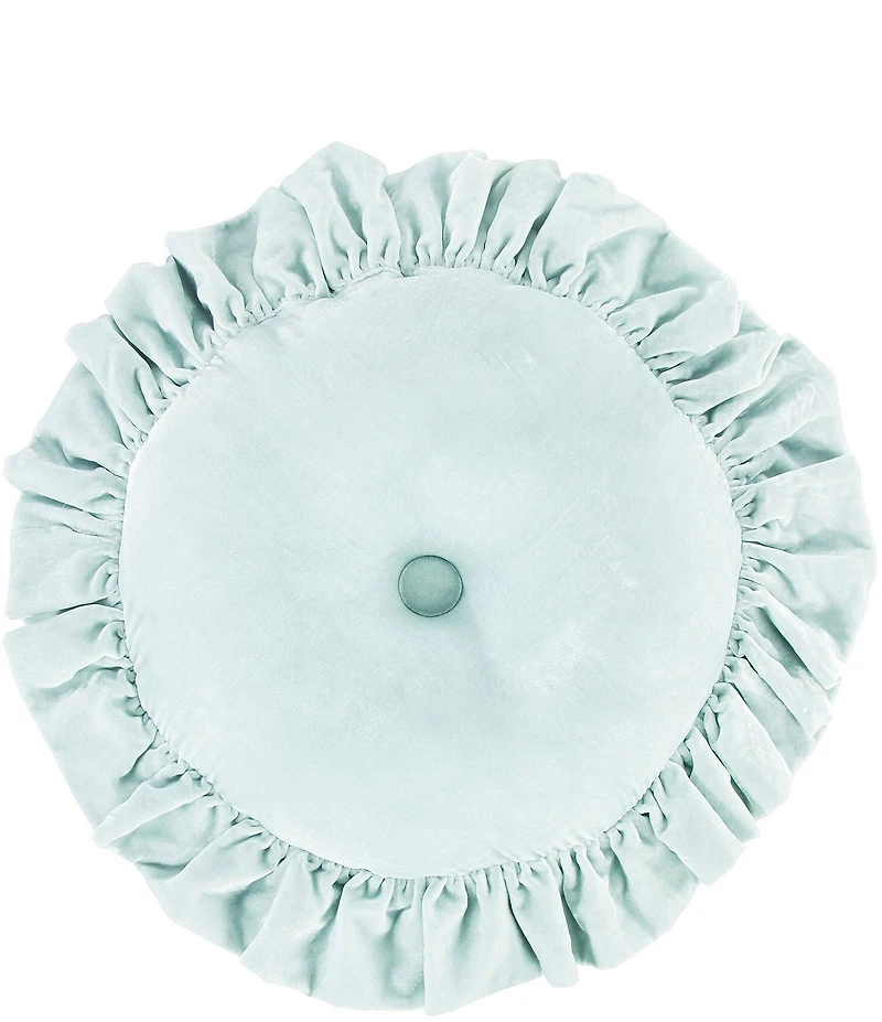 HiEnd Accents Stella Silk Ruffled Trim Round Pillow