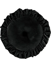 HiEnd Accents Stella Silk Ruffled Trim Round Pillow
