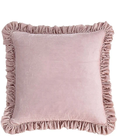 HiEnd Accents Stella Faux Silk Velvet Ruffled Euro Sham