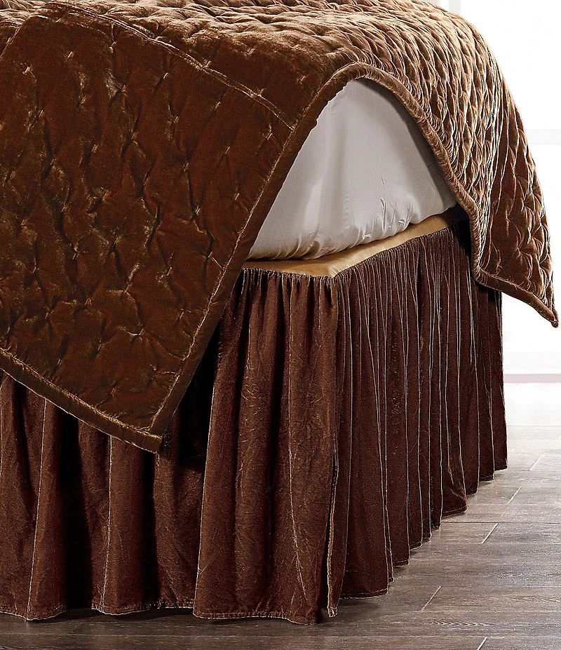 HiEnd Accents Stella Silk Velvet Bed Skirt