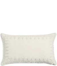 HiEnd Accents Stella Silk Velvet Embroidered Lumbar Pillow