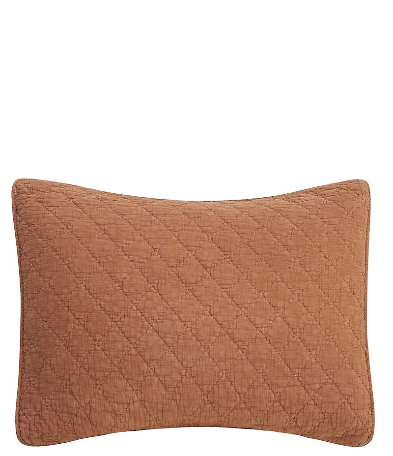 HiEnd Accents Stonewashed Cotton Gauze Diamond Quilted Stitch Pillow Sham