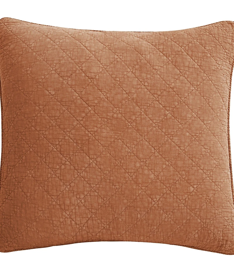 Hiend Accents Stonewashed Cotton Gauze Diamond Stitch Euro Sham