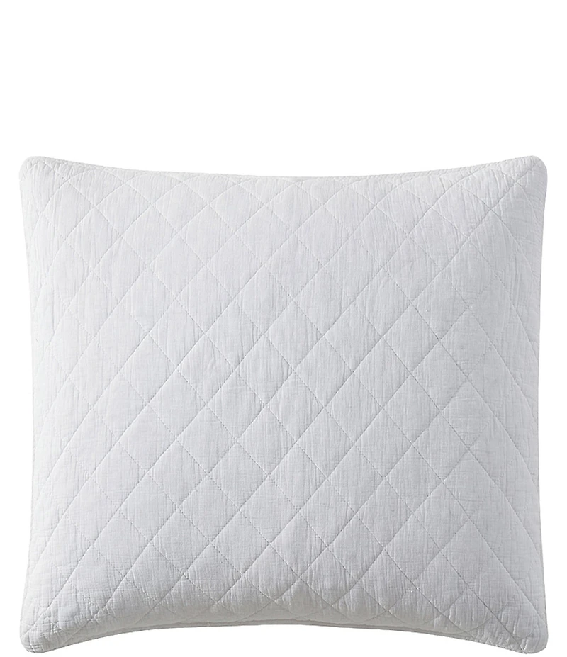 Hiend Accents Stonewashed Cotton Gauze Diamond Stitch Euro Sham
