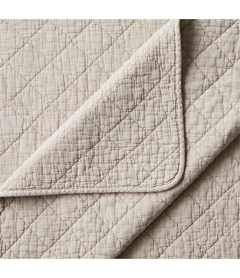 HiEnd Accents Stonewashed Cotton Gauze Diamond Stitch Pattern Quilt