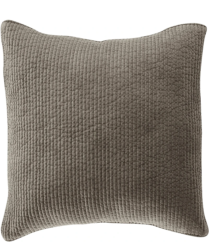 HiEnd Accents Stonewashed Cotton Quilted Velvet Euro Sham