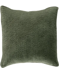 HiEnd Accents Stonewashed Cotton Quilted Velvet Euro Sham