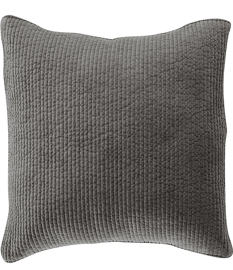 HiEnd Accents Stonewashed Cotton Quilted Velvet Euro Sham
